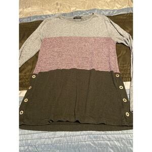 Pink Clover color blocked sweater Size XS button sides